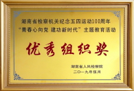 湖南省检察机关纪念五四运动100周年“青春心向党 建功新时代”主题教育活动优秀组织奖（2019.05）_调整大小.jpg